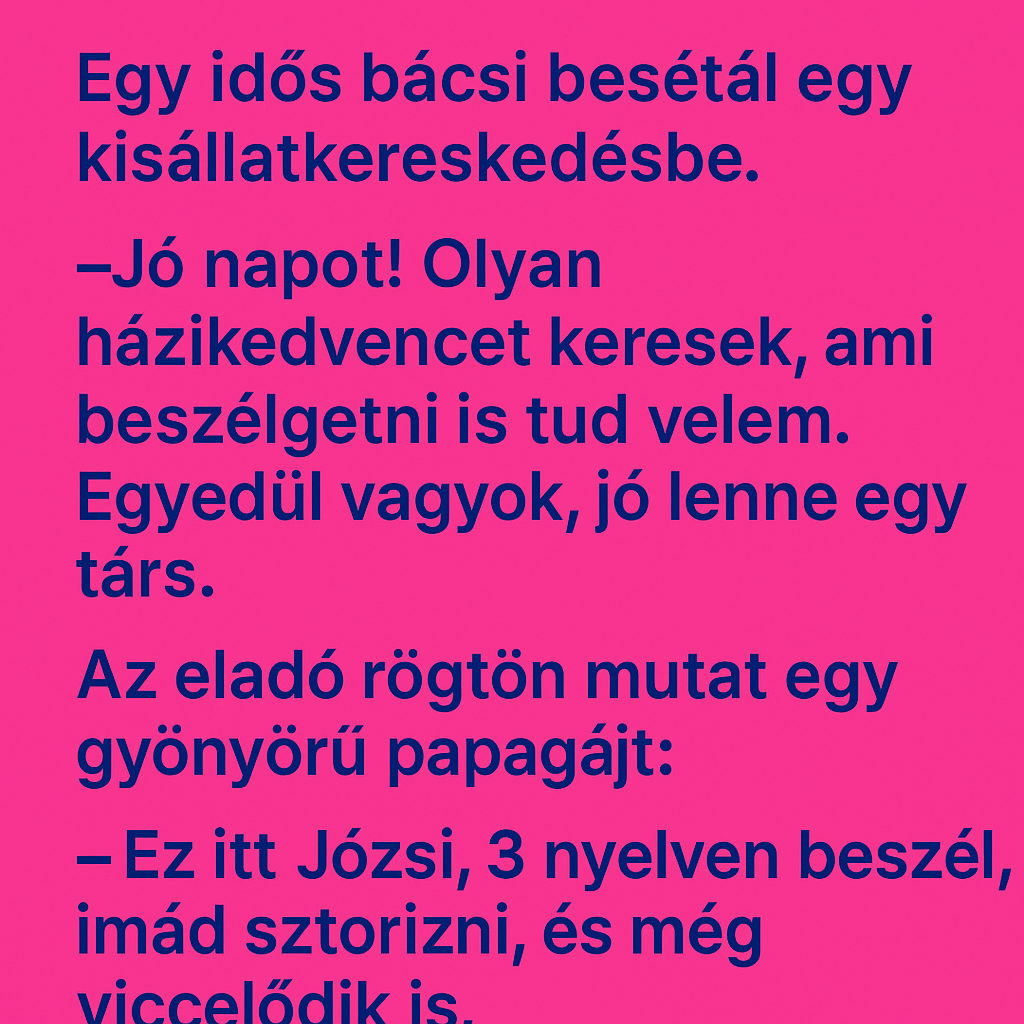 A nyugdíjas, a rendőr meg a papagáj ő