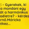 Vicc: – Gyerekek, ki tudna mondani egy példát a harmonikus házaséletre?